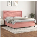 vidaXL Box spring postelja z vzmetnico roza 180x200 cm zamet Cene