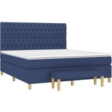  Box spring postelja z vzmetnico modra 180x200 cm blago, (20999304) | Shoptok.si