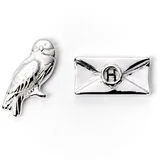 Hedwig and Letter silver plated stud earrings