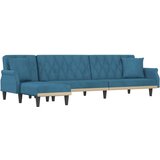 Maison Chic Raztegljiv kavč - Raztegljivi divan L oblike moder 271x140x70 cm žamet, (21729446) | Shoptok.si