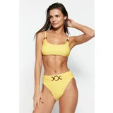 Trendyol bikini top - yellow - plain