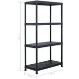  Stalci za pohranu 5 kom crni 60 x 30 x 138 cm plastični - 60 x 30 x 138 cm 1 5 | shoptok.hr