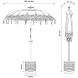  Balinežanski suncobran s bazom Roza i smeđa Ø 180-190 cm - s smeđom bazom Ø 180-190 cm | shoptok.hr
