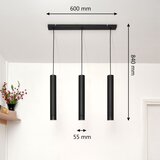  LED luster na sajli TUBA 3xGU10/4,8W/230V crna | Eponuda.com