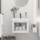  Zidni okvir za kupaonski umivaonik bijeli 40x38x31 cm željezni | shoptok.hr