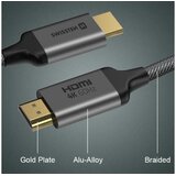Swissten kabel HDMI 2.0, 60Hz, 18GB/s, 4K, do 21:9, 2m, pozlaćeni konek, crni | shoptok.hr