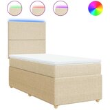  Krevet s oprugama i madracem krem 100 x 200 cm od tkanine | shoptok.hr
