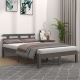  Posteljni okvir siv iz trdnega lesa 200x200 cm, (20648334) Cene