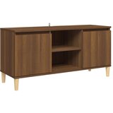 Maison Chic TV omarica - TV stojalo - Televizijska omarica s trdnimi lesenimi nogami rjavi hrast 103,5x35x50 cm, (21700865) Cene
