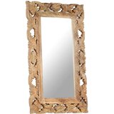 vidaXL ročno izrezljano ogledalo rjavo 80x50 cm trden mangov les | Shoptok.si