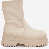 Boto Boots On Massive Platform Eco Leather Beige Kylira | shoptok.hr