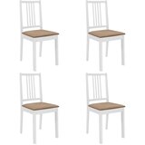 vidaXL Jedilni stoli z blazinami 4 kosi trden les beli | Shoptok.si