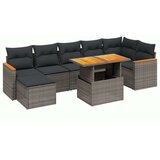  8-dijelni set vrtnih sofa od poliratana s jastucima sivi | shoptok.hr