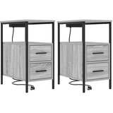  Noćni ormar 2 pcs Siva Sonoma 30 x 48 x 61 cm Konstruirano drvo | Eponuda.com