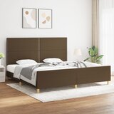 Maison Chic Posteljni okvir - Dvoposteljna postelja - Zakonska postelja brez vzmetnice temno rjav 200x200 cm blago-J4351, (21771057) | Shoptok.si