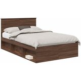  Krevetna konstrukcija s uzglavljem Smeđi hrast 120 x 200 cm | shoptok.hr