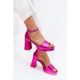 Boto Lacquered Women's Sandals On Heels Fuchsia Marila | shoptok.hr