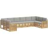  Set vanjskih sofa 10 pcs Bijela i svjetlosiva | shoptok.hr