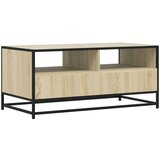 vidaXL Klubska mizica sonoma hrast 100x50x45 cm inženir. les in kovina | Shoptok.si