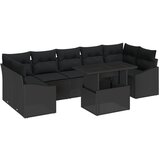 vidaXL 8-delni Vrtni Sofra Set z Blazinami Črn Poli Ratan, (22091710) | Shoptok.si