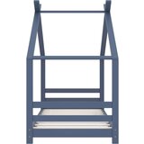  Otroški posteljni okvir siv iz trdne borovine 80x160 cm | Shoptok.si