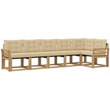 vidaXL Zunanja garnitura za sedenje z blazino 6 pcs Bela in bež, (5000280829) | Shoptok.si