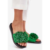 Boto Ladies flip flops decorated with flowers green Cellanen | shoptok.hr
