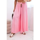 Kesi Włoski Women's wide-leg viscose trousers candy pink Cijene