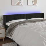 vidaXL LED posteljno vzglavje črno 183x16x78/88 cm žamet Cene