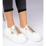 Gemre White sneakers with champagne rhinestones Treysi | Shoptok.si
