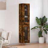  Visoka komoda dimljeni hrast 34,5x34x180cm konstruiranog drva Slike