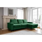 Miuform Tamno zelena sklopiva kutna garnitura od samta (s desnim kutom) Lofty Lilly – | shoptok.hr