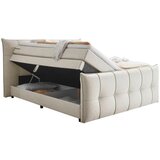 MID.YOU POSTELJA BOXSPRING 160 cm x 200 cm , tekstil, leseni material krem barve | Shoptok.si