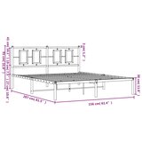  Metalni okvir za krevet s uzglavljem crni 150x200 cm | shoptok.hr