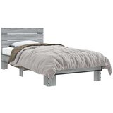  Okvir za krevet boja hrasta 75x190 cm konstruirano drvo i metal Cijene