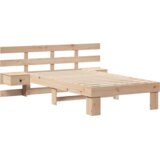 vidaXL krevetna konstrukcija smeđa 90 x 190 cm čvrsta borova drva | shoptok.hr