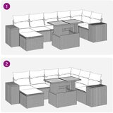 vidaXL 8-dijelni set vrtnih sofa od poliratana s jastucima crni | shoptok.hr