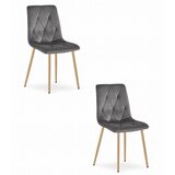  Stolica LIBRA - Tamno Sivi Baršun / Drvene Noge x 2 | shoptok.hr