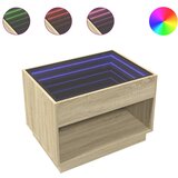 Maison Chic Klubska mizica - kavna mizica - Nizka mizica z neskončnimi LED sonoma hrast 70x50x50 cm, (21751900) Cene