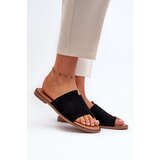 EVENTO PE1 Women's Suede Flip-Flop Sandals Black Amite | Shoptok.si