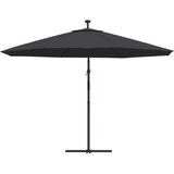  Konzolni suncobran s LED svjetlima 350 cm crni | shoptok.hr
