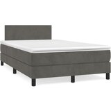 Box spring krevet s madracem tamnosivi 120 x 200 cm baršunasti | shoptok.hr