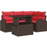 vidaXL Vrtna sedežna garnitura 5 pcs Rjava 100 x 55 x 73 cm Poly ratan, (5000020268) | Shoptok.si