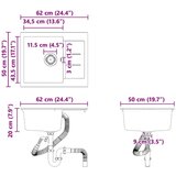  Lavabo - Umivaonik Bijelo 620 x 500 mm 80% kvarc i 20% smola | shoptok.hr