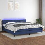 The Living Store Box spring postelja z vzmetnico LED modra 200x200 cm blago - Box Spring Postelja, (21516249) Cene