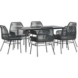 vidaXL 7-dijelni vrtni blagovaonski set s jastucima crno | shoptok.hr