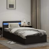  Hidraulični okvir za krevet od umjetne kože LED crni 90x200 cm | Eponuda.ba