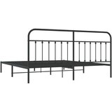 vidaXL Metalni okvir za krevet s uzglavljem crni 193x203 cm | shoptok.hr
