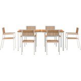 vidaXL set od 7 dijelova vrtni set za objedovanje od čvrste tikovine, vanjski stol za objedovanje 180x90x75 cm od čvrste tikovine, stolice za vrt 2 kom. od čvrste tikovine i metala, stolice za vrt 4 kom. od čvrste tikovine i metala | shoptok.hr