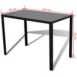  5-dijelni blagovaonski set sa stolom crni | shoptok.hr